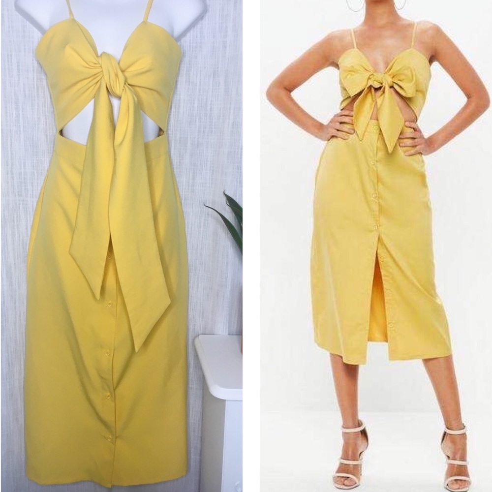 Yellow Tie Front Dress